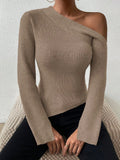 Buy SHEIN Priv̩ Asymmetrical Neck Split Sleeve Sweater in Pakistan