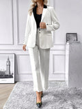 Buy SHEIN Priv̩ Contrast Collar Flap Detail Blazer & Suit Pants in Pakistan