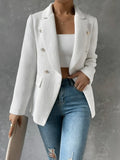 Buy SHEIN Privé Double Breasted Flap Detail Blazer Without Belt in Pakistan