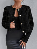 Buy SHEIN Priv̩ Plaid Pattern Button Front Overcoat in Pakistan