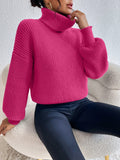 Buy SHEIN Privé Rib-knit Turtleneck Drop Shoulder Sweater in Pakistan