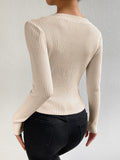 Buy SHEIN Privé Scoop Neck Ribbed Knit Sweater in Pakistan