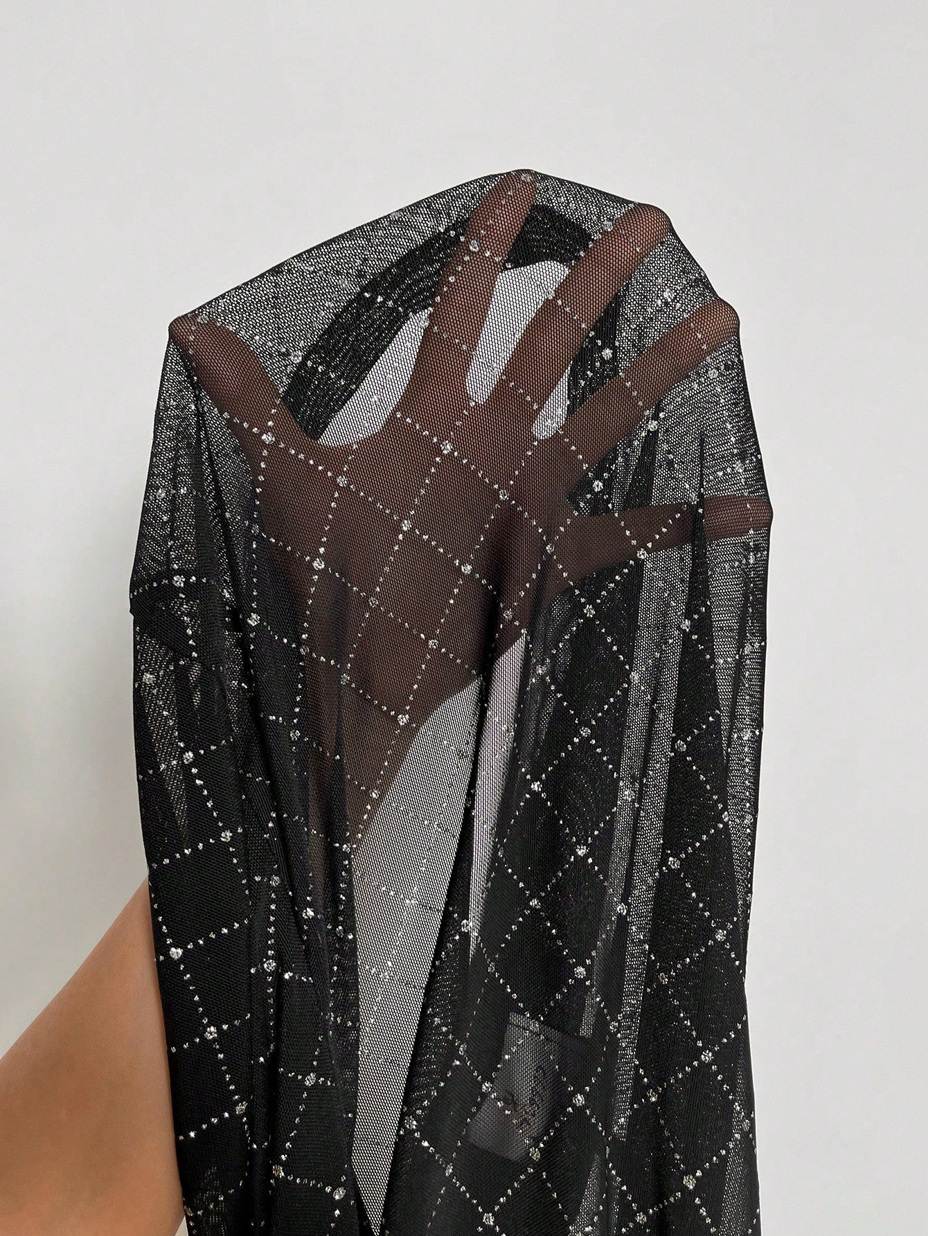 Buy SHEIN Priv̩ Semi-high Neck See-through Mesh Top in Pakistan