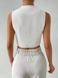 Buy SHEIN Privé Solid Button Front Waistcoat in Pakistan