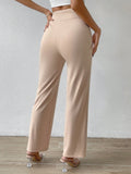 Buy SHEIN Priv̩ Solid Flare Leg Pants in Pakistan