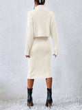 Buy SHEIN Privé Turtleneck Drop Shoulder Sweater & Knit Skirt in Pakistan