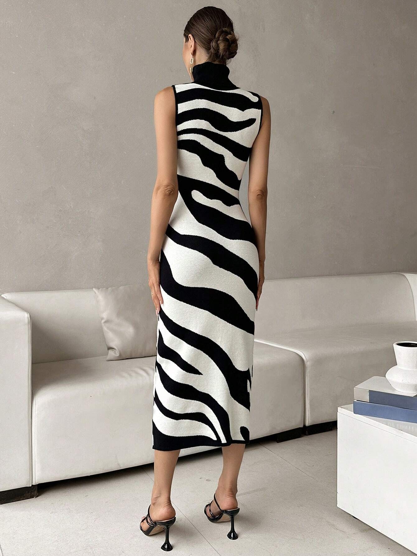 Buy SHEIN Privé Two Tone Turtleneck Sweater Dress in Pakistan