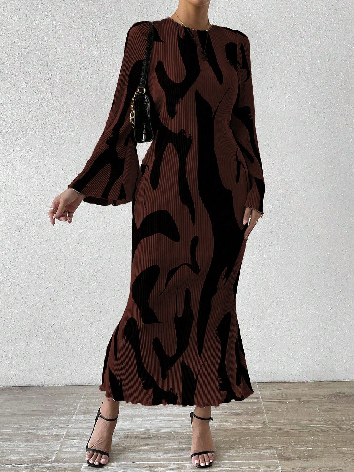 Buy SHEIN Priv̩ Women's Full Printed Bell Sleeve Dress in Pakistan