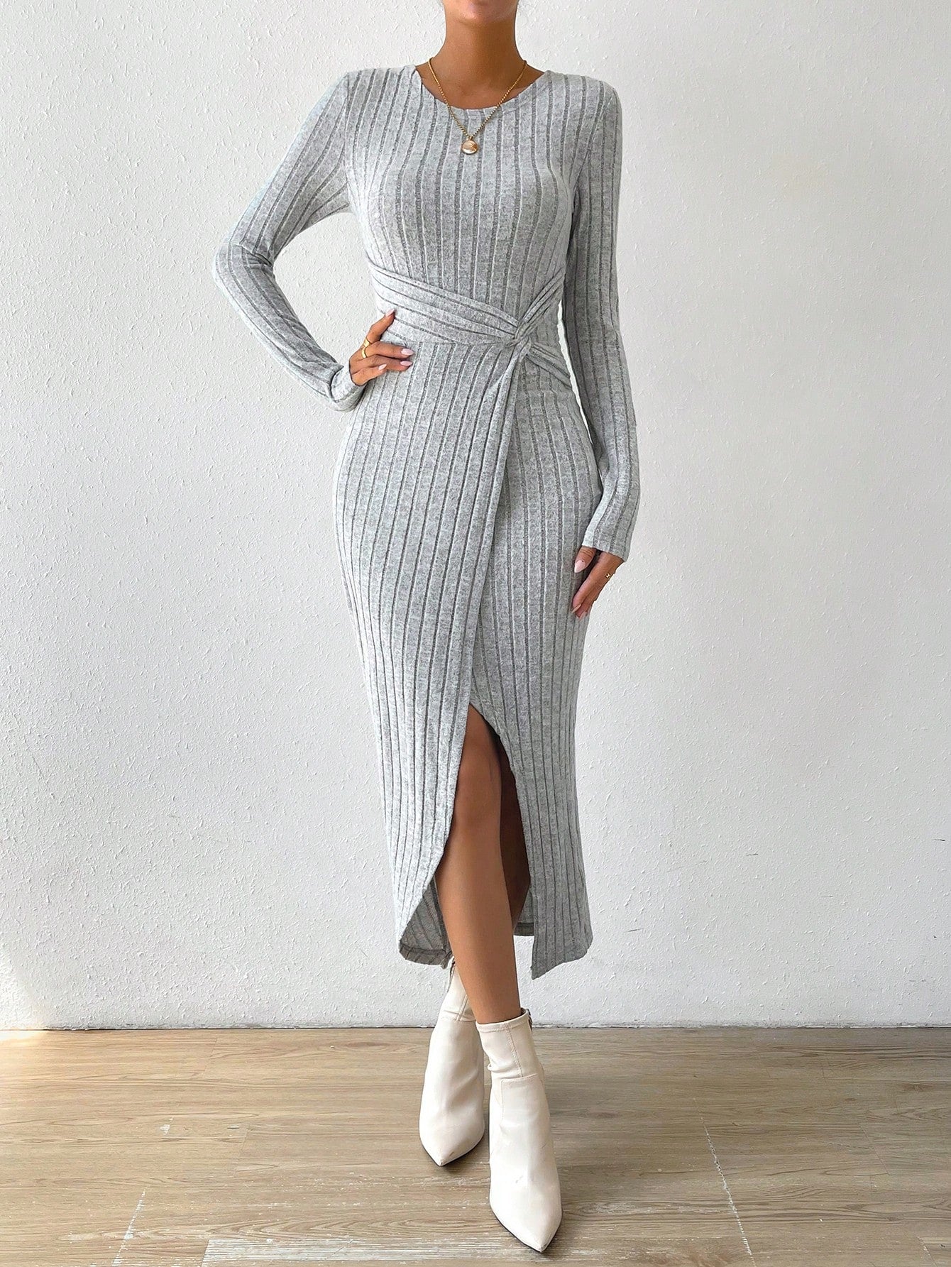 Buy SHEIN Priv̩ Women's Side Slit Twisted Knot Dress in Pakistan