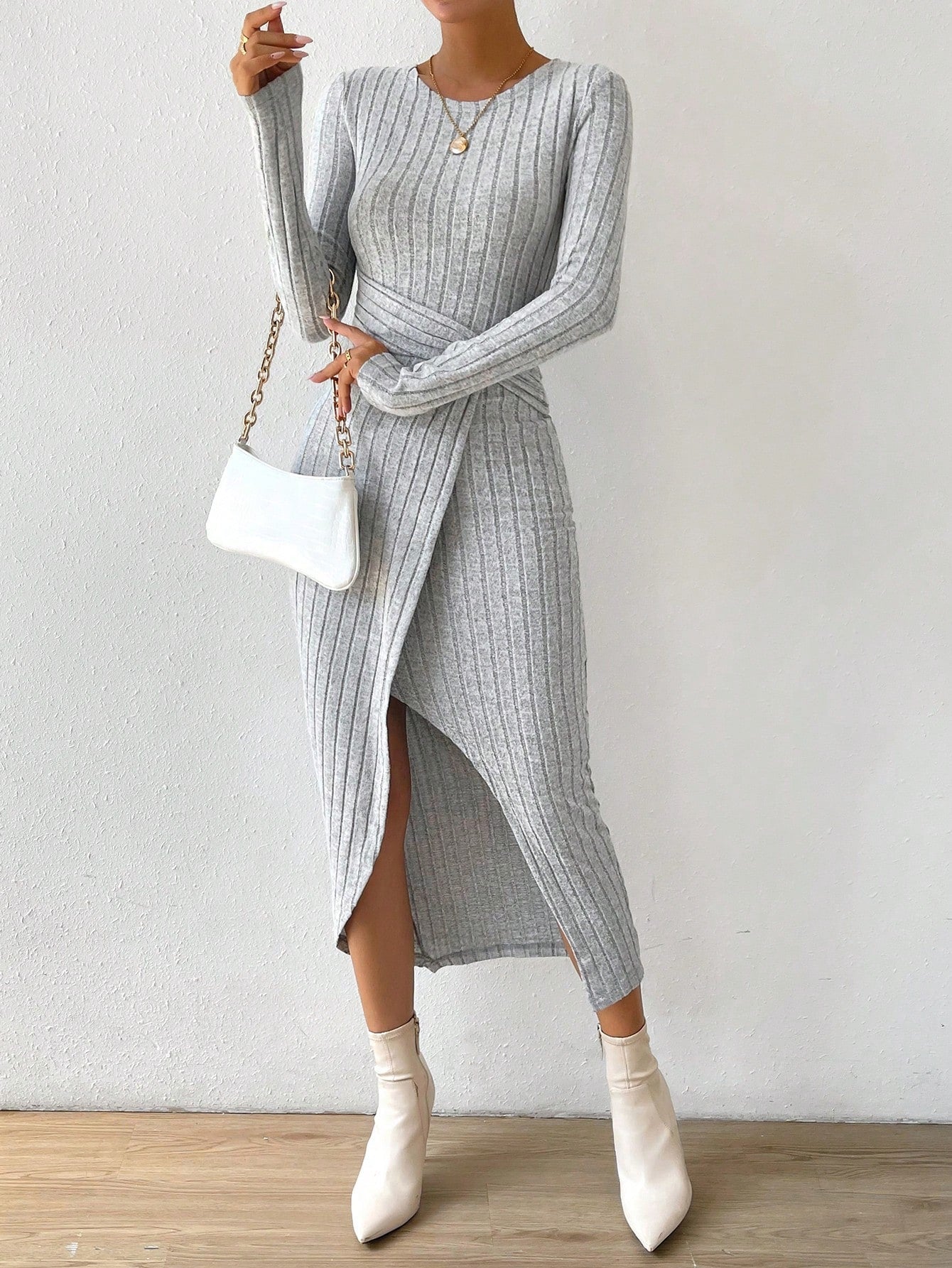 Buy SHEIN Priv̩ Women's Side Slit Twisted Knot Dress in Pakistan