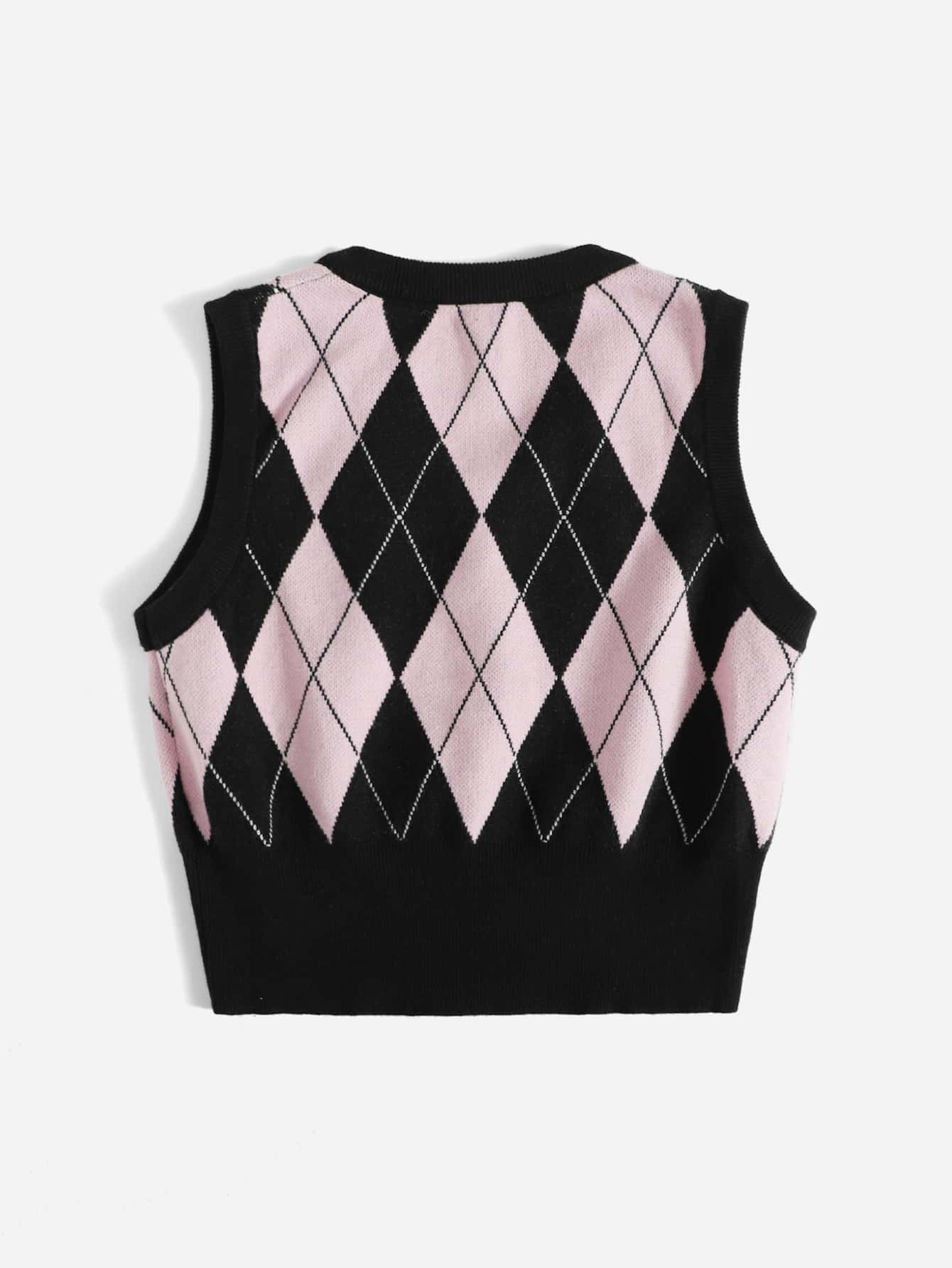 Buy SHEIN Qutie Argyle Pattern Sweater Vest in Pakistan