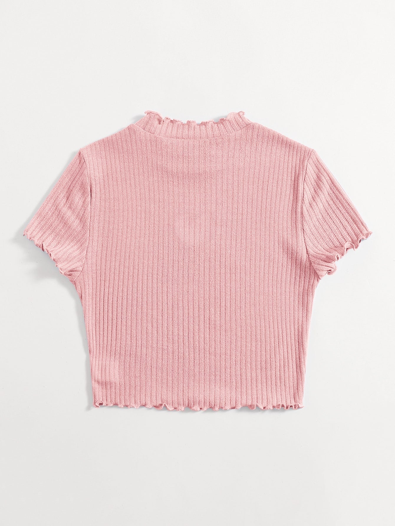 Buy SHEIN Qutie Heart Cutout Detail Lettuce Trim Tee in Pakistan