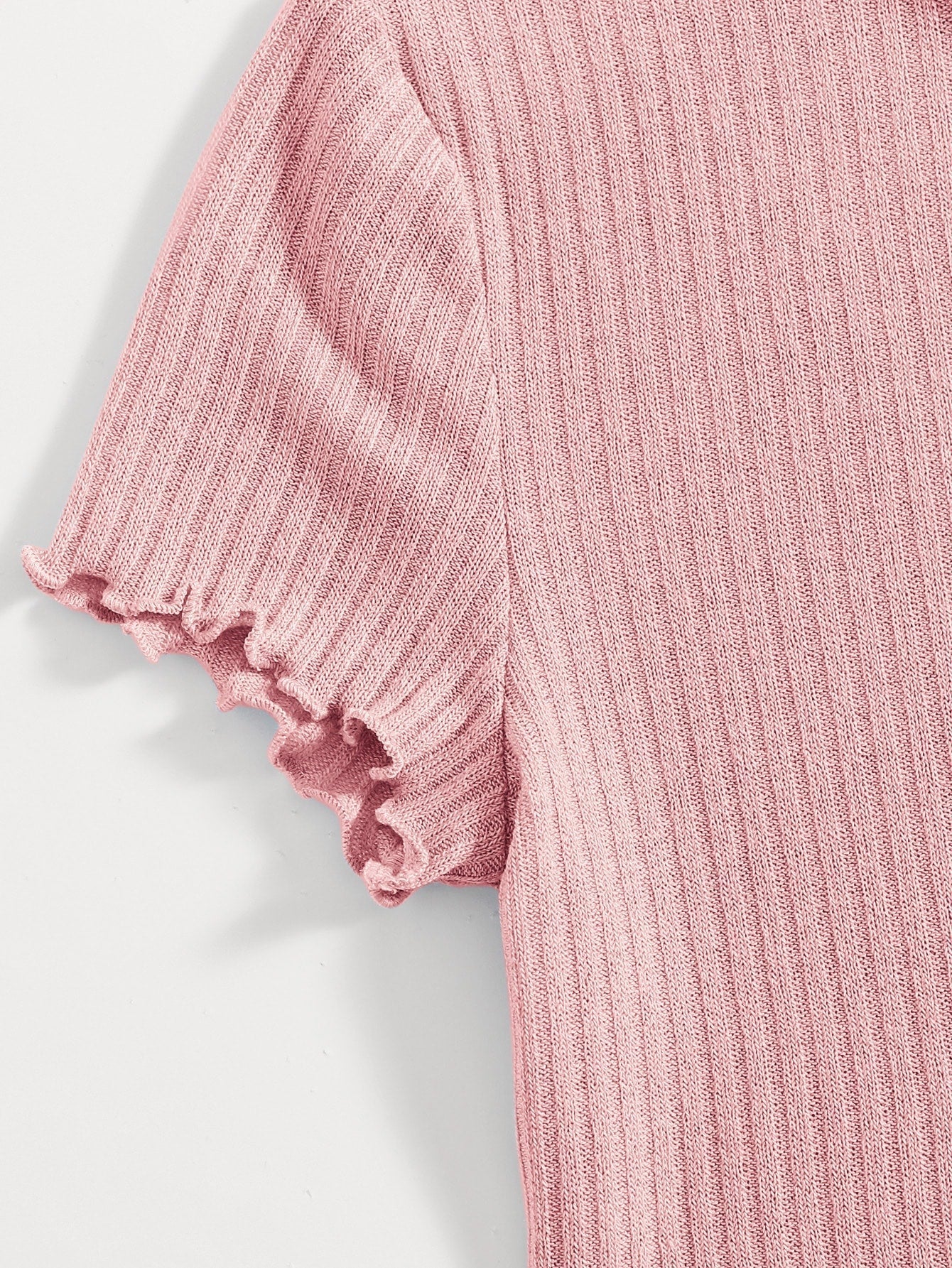 Buy SHEIN Qutie Heart Cutout Detail Lettuce Trim Tee in Pakistan