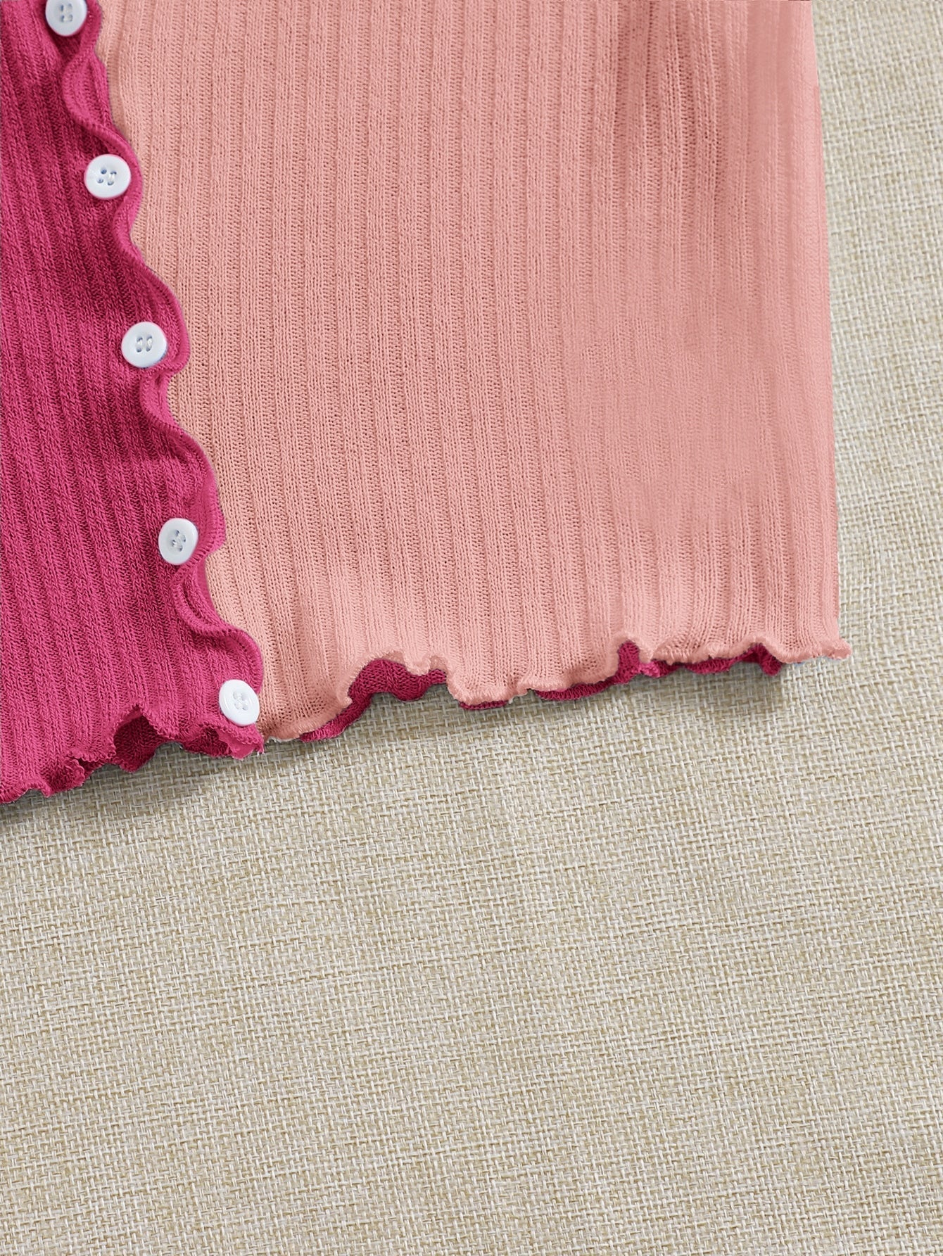 Buy SHEIN Qutie Two Tone Lettuce Trim Tee in Pakistan