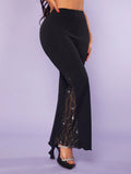 Buy SHEIN SXY Contrast Lace Flare Leg Pants in Pakistan
