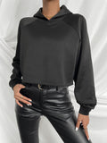 Buy SHEIN SXY Raglan Sleeve Chain Crisscross Back Hoodie in Pakistan