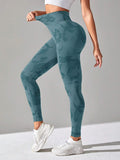 Buy SHEIN Sport Studio High Stretch Seamless Absorbs Sweat Quick-Drying Graphic Print Sports Leggings in Pakistan