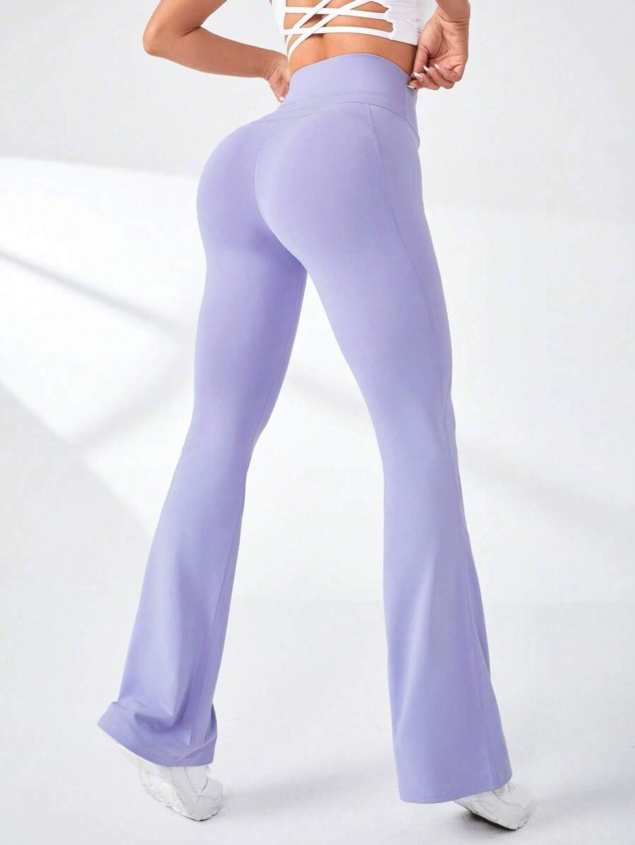 Buy SHEIN Sport Studio Wide Waistband Flare Leg Sports Pants in Pakistan