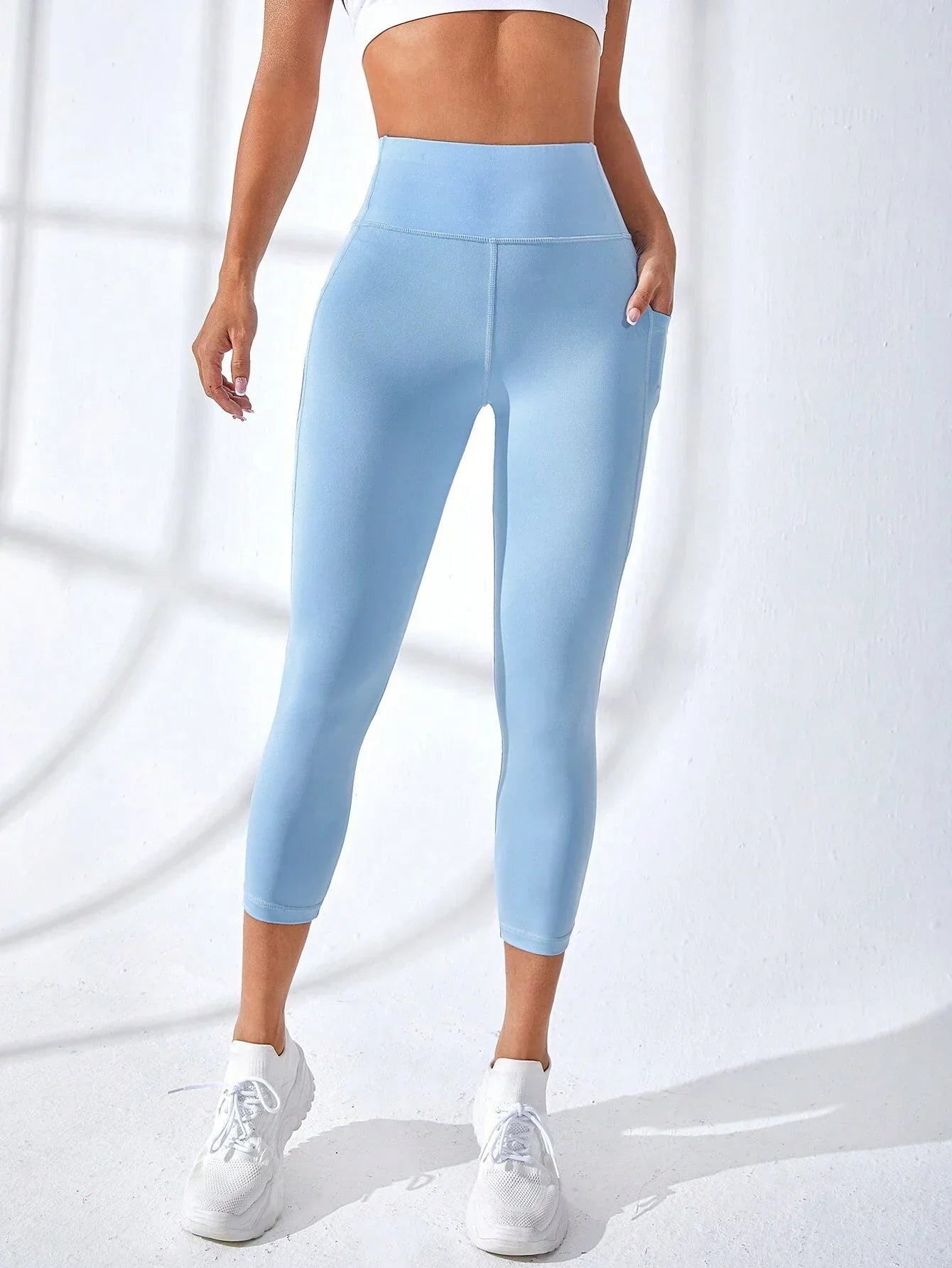 Buy SHEIN Sport Studio Wide Waistband Phone Pocket Sports Leggings in Pakistan