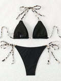 Buy SHEIN Swim Women's Summer Beach Halter Neck Tie Sexy Bikini Set, Random Print in Pakistan