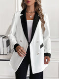 Buy SHEIN Unity Contrast Panel Double Breasted Blazer in Pakistan