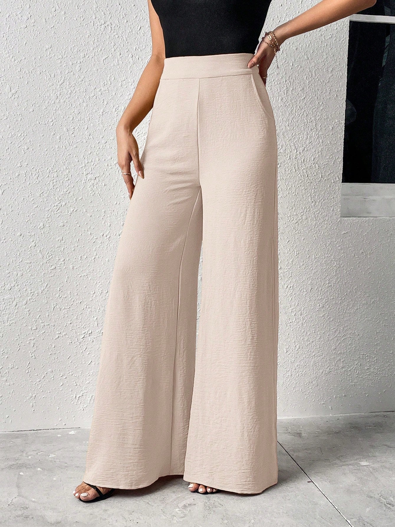 Buy SHEIN VCAY Split Thigh Wide Leg Pants in Pakistan