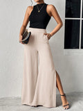 Buy SHEIN VCAY Split Thigh Wide Leg Pants in Pakistan