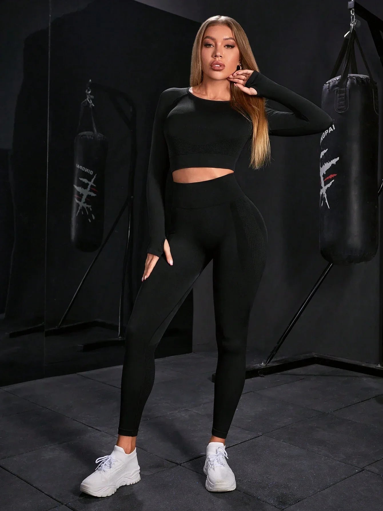 Buy SHEIN Seamless Raglan Sleeve Sports Set in Pakistan