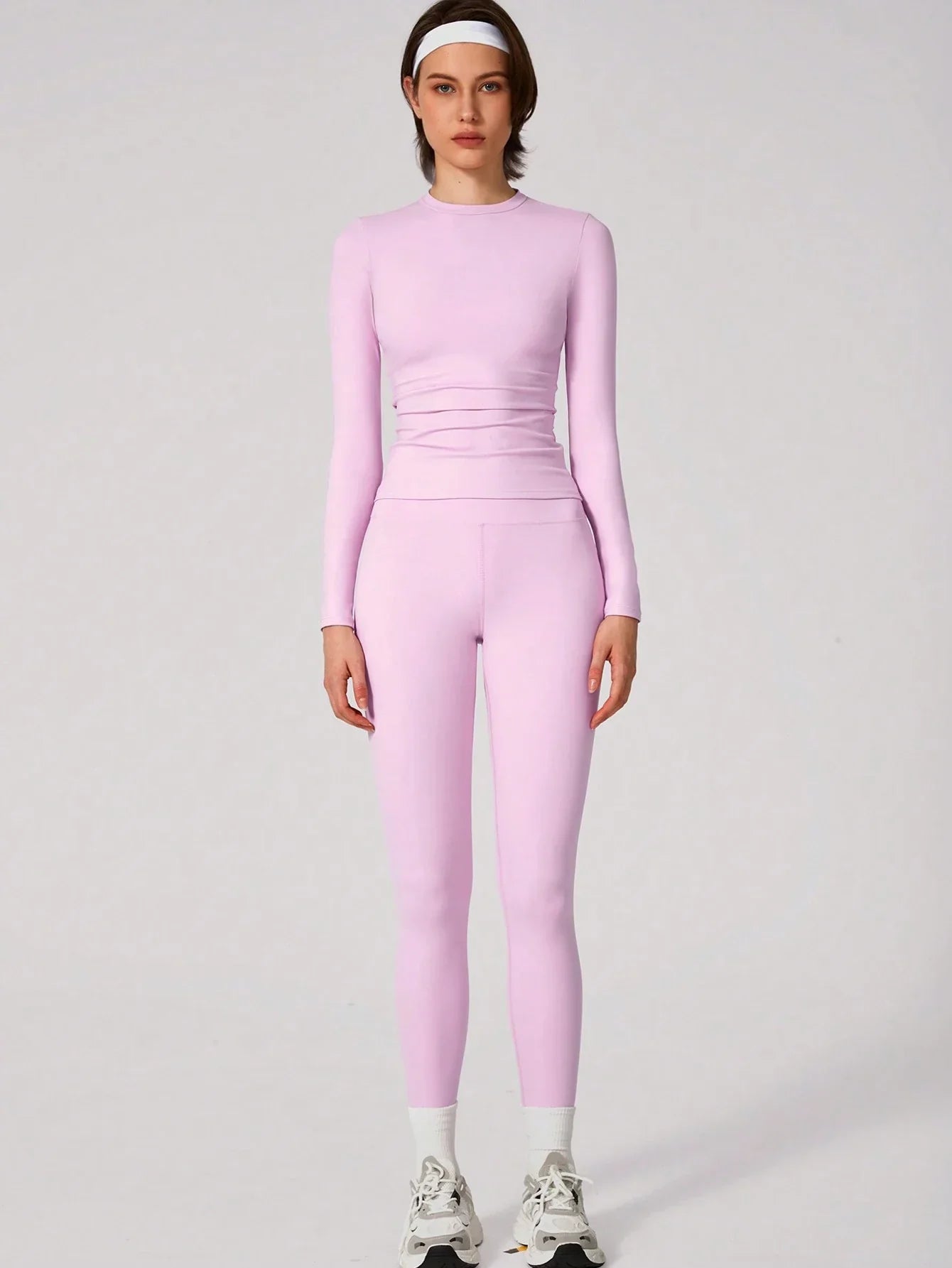 Buy SHEIN Set Women Simple Solid Color Sports Top And Pants Base Set Yoga Daily in Pakistan