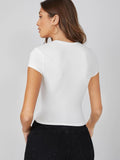 Buy SHEIN Basics Cap Sleeve Solid Crop Top in Pakistan