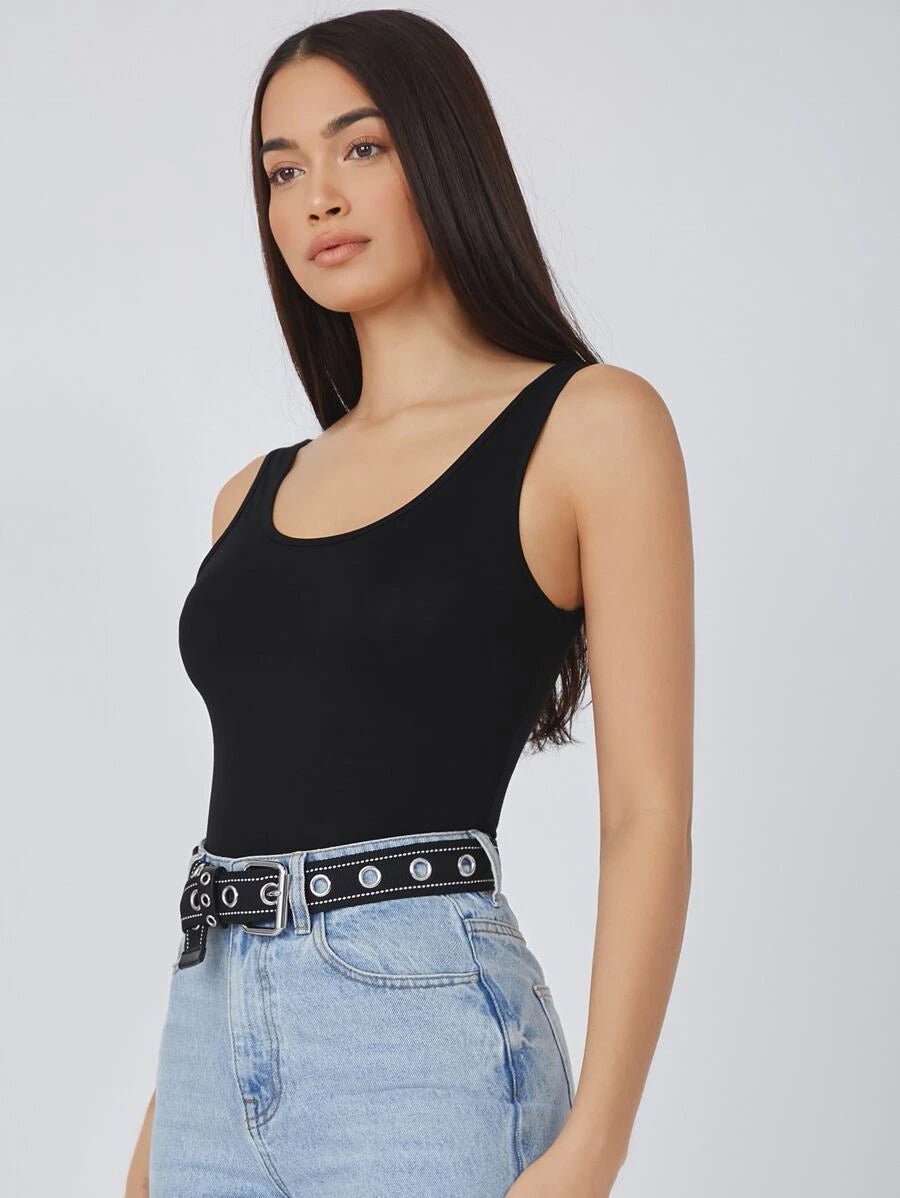 Buy Shein Basics Scoop Neck Solid Tank Top in Pakistan