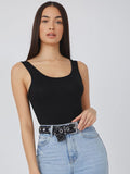 Buy Shein Basics Scoop Neck Solid Tank Top in Pakistan