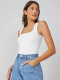 Buy Shein Basics Square Neck Solid Tank Top in Pakistan