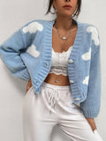 Buy Shein Clouds Pattern Drop Shoulder Cardigan in Pakistan