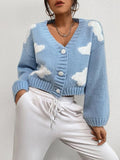 Buy Shein Clouds Pattern Drop Shoulder Cardigan in Pakistan
