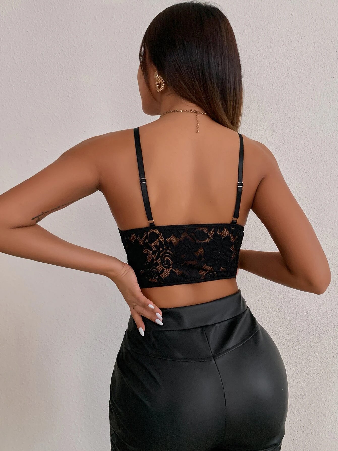 Buy Shein Guipure Lace Crop Cami Top in Pakistan