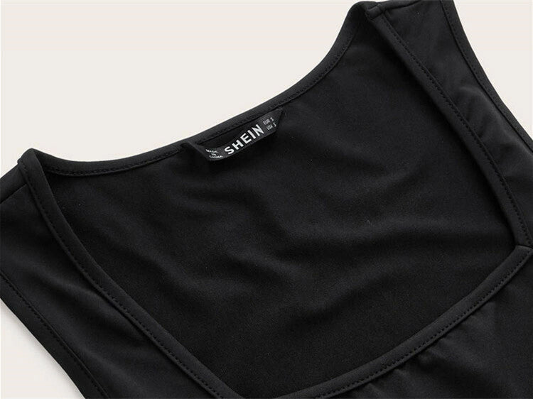 Buy Shein Ribbed Form-Fitting Cropped Tank Top in Pakistan