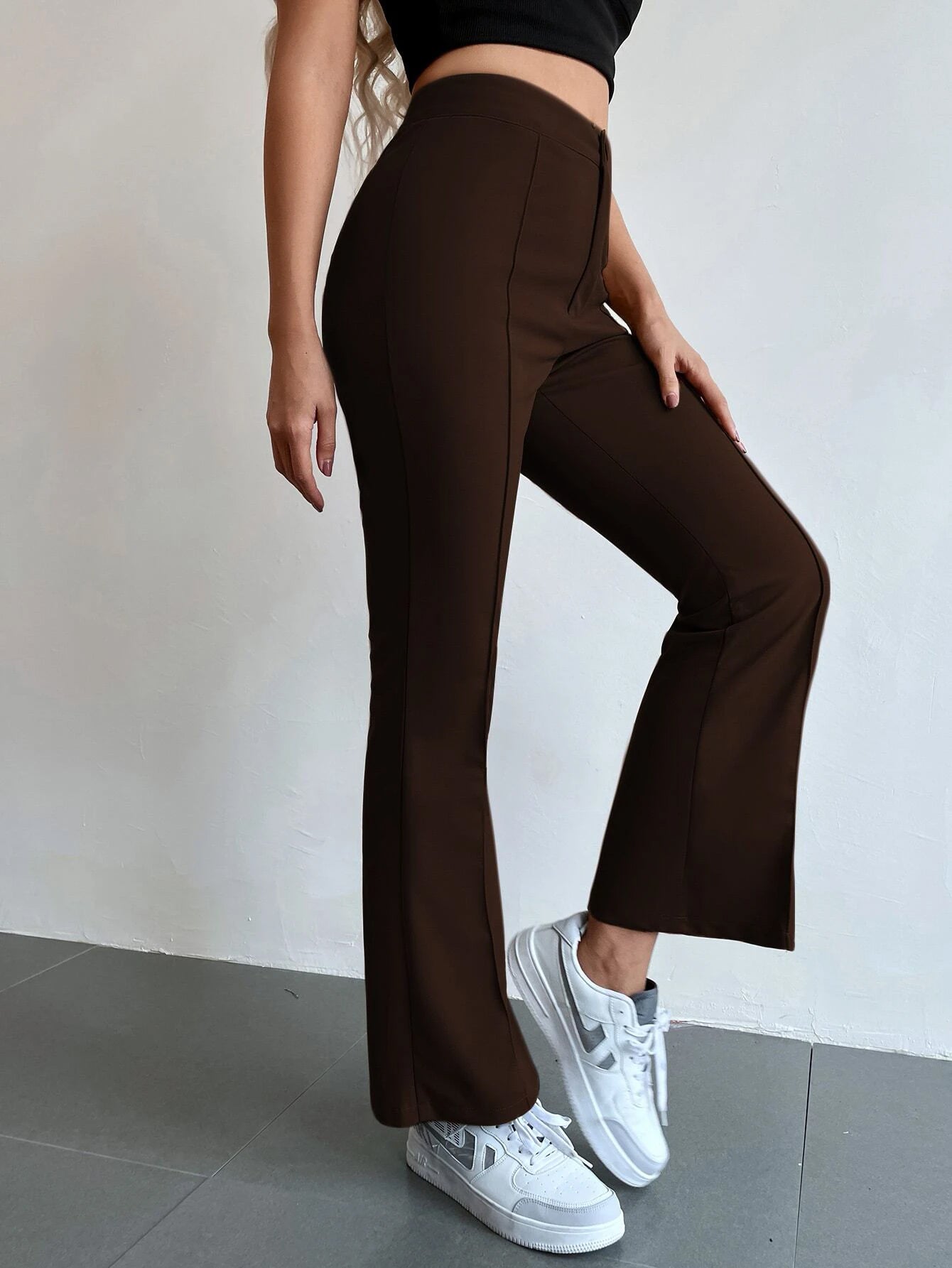 Buy Shein Seam Front High Waist Flare Leg Pants in Pakistan