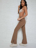 Buy Shein Slit Hem Flare Leg Pants in Pakistan