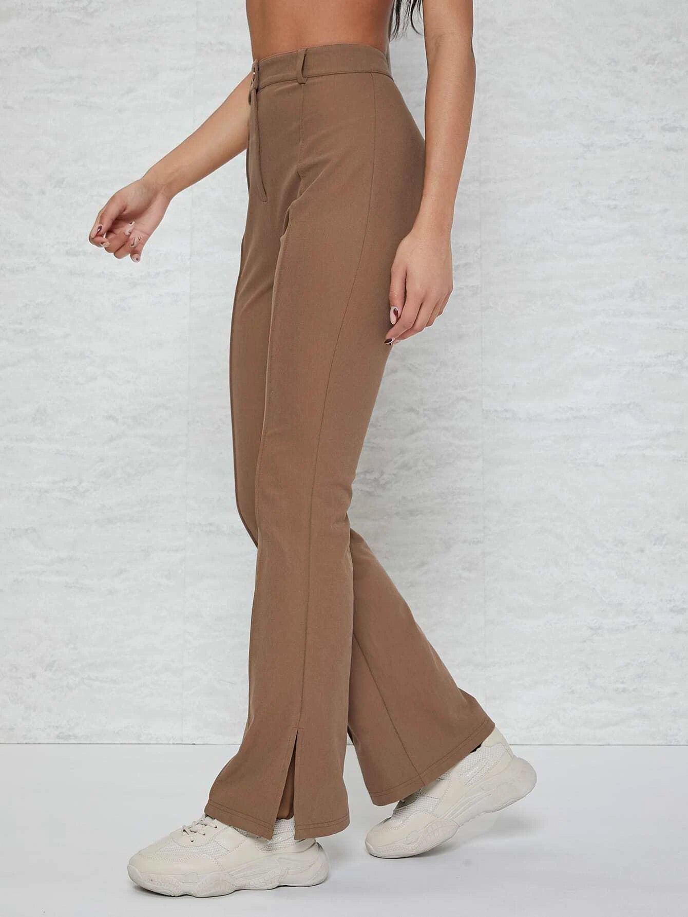 Buy Shein Slit Hem Flare Leg Pants in Pakistan
