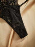 Buy SHEIN Charlaine Lace Crossover Backless French Romantic Floral Charming Sexy Lingerie Set For Women in Pakistan