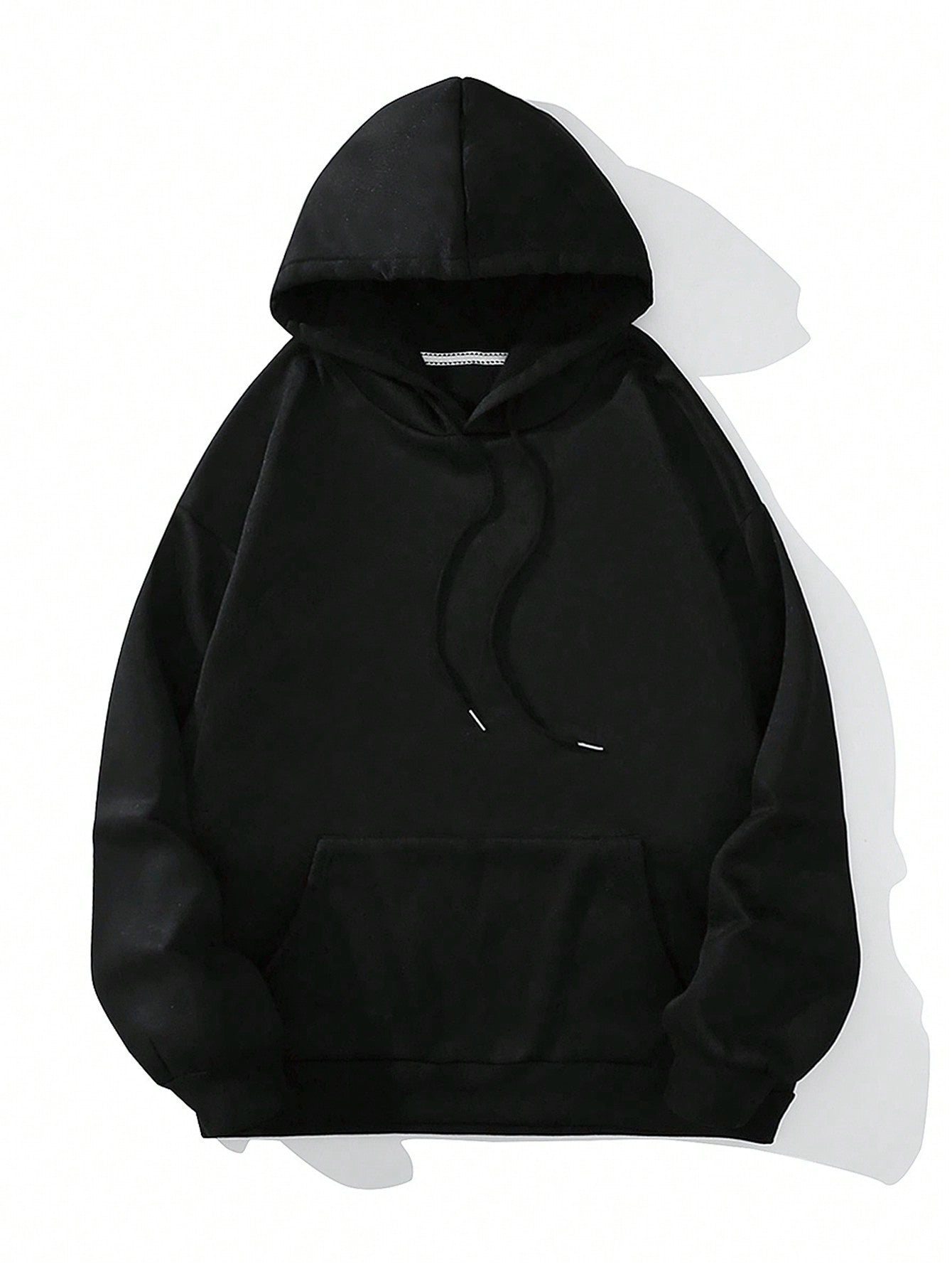 Buy SHEIN Slogan Graphic Kangaroo Pocket Drop Shoulder Drawstring Hoodie in Pakistan