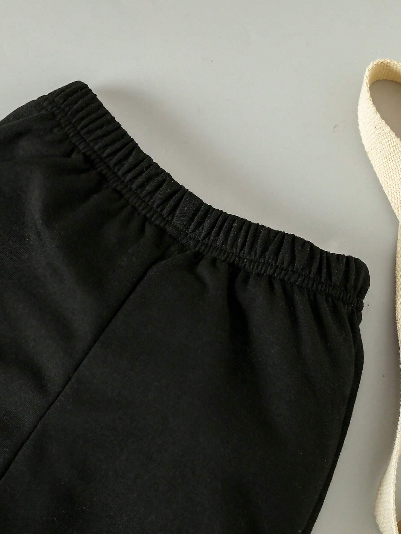 Buy SHEIN Souflis Baby Boys' Button Closure Long Sleeve 2-In-1 Sweatshirt And Pants With Detachable Bow Tie, Gentleman Style Academy Outfits, 3pcs/Set in Pakistan