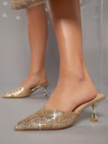 Buy SHEIN Sparkly Pointy Toe Slip On Mules in Pakistan