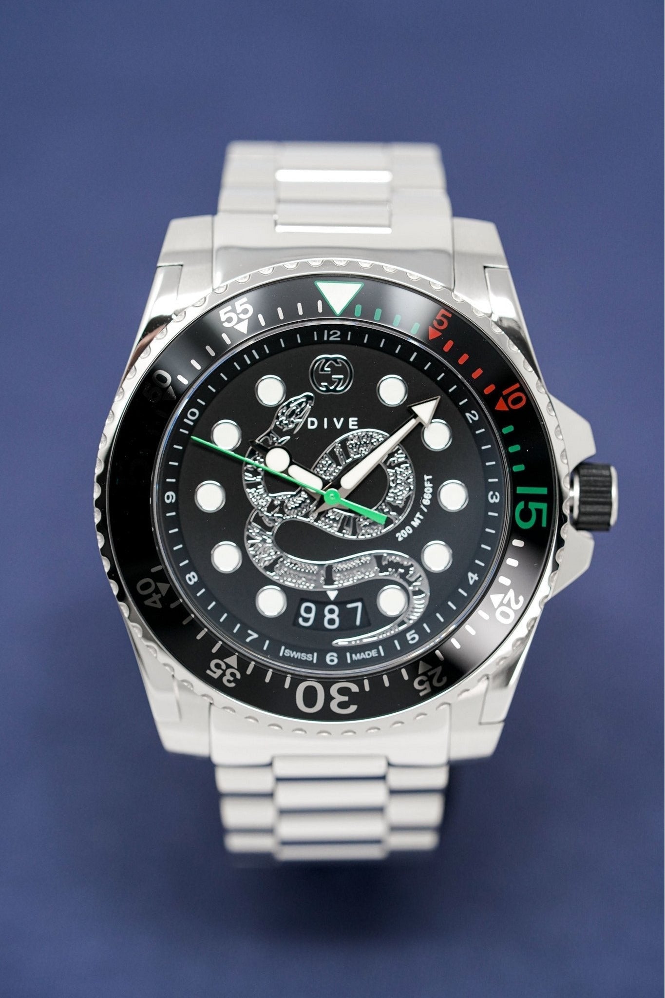 Buy Gucci Men's Swiss Made Quartz Stainless Steel Black Dial 45mm Watch YA136218 in Pakistan