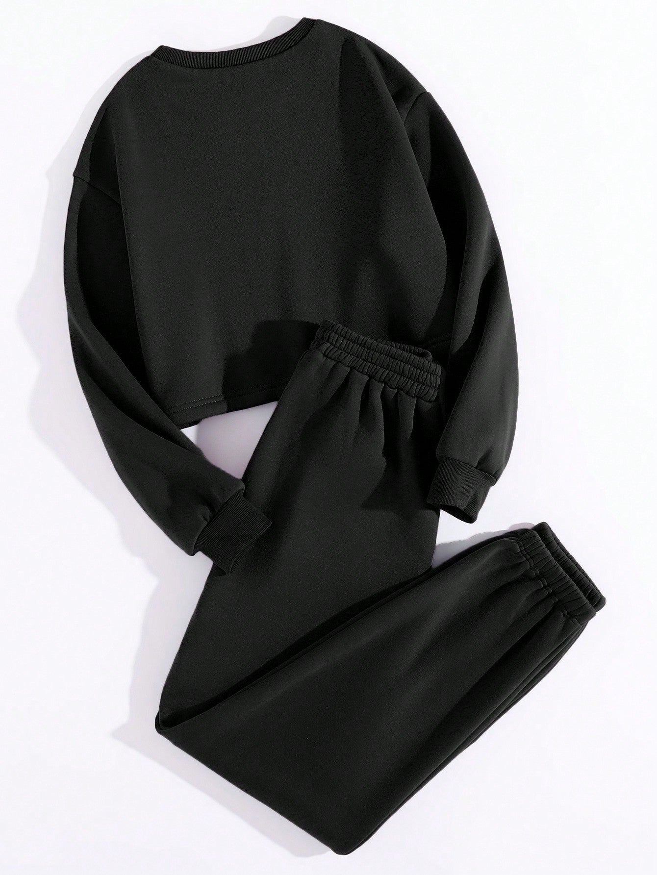 Buy SHEIN Thermal Lined Solid Sweatshirt With Joggers in Pakistan