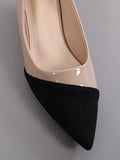 Buy SHEIN Two Tone Point Toe Heeled Court Pumps, Multicolor Elegant Color Blocking Women's High Heel Single Shoes in Pakistan