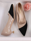 Buy SHEIN Two Tone Point Toe Heeled Court Pumps, Multicolor Elegant Color Blocking Women's High Heel Single Shoes in Pakistan