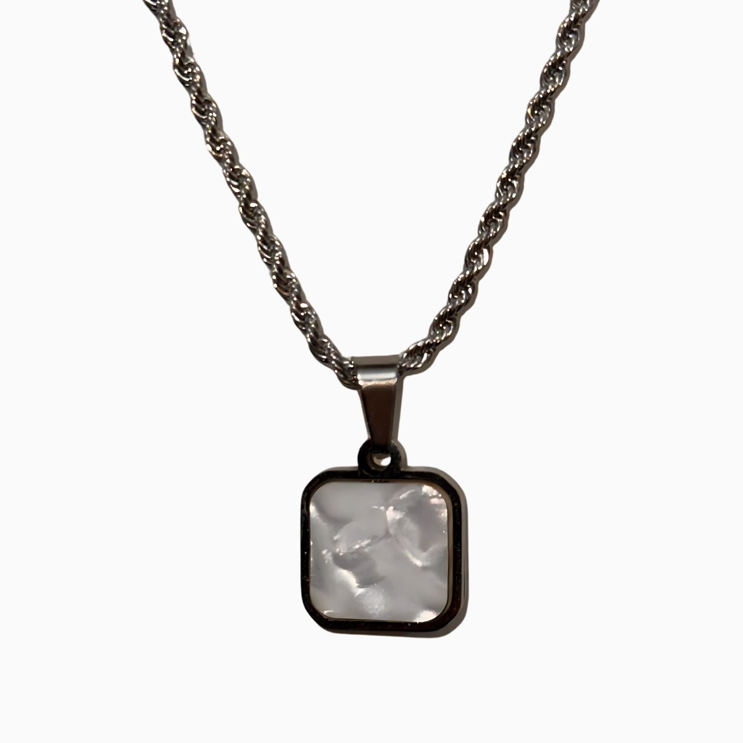 Buy Onyx Tone Pendant White Black Necklace in Pakistan