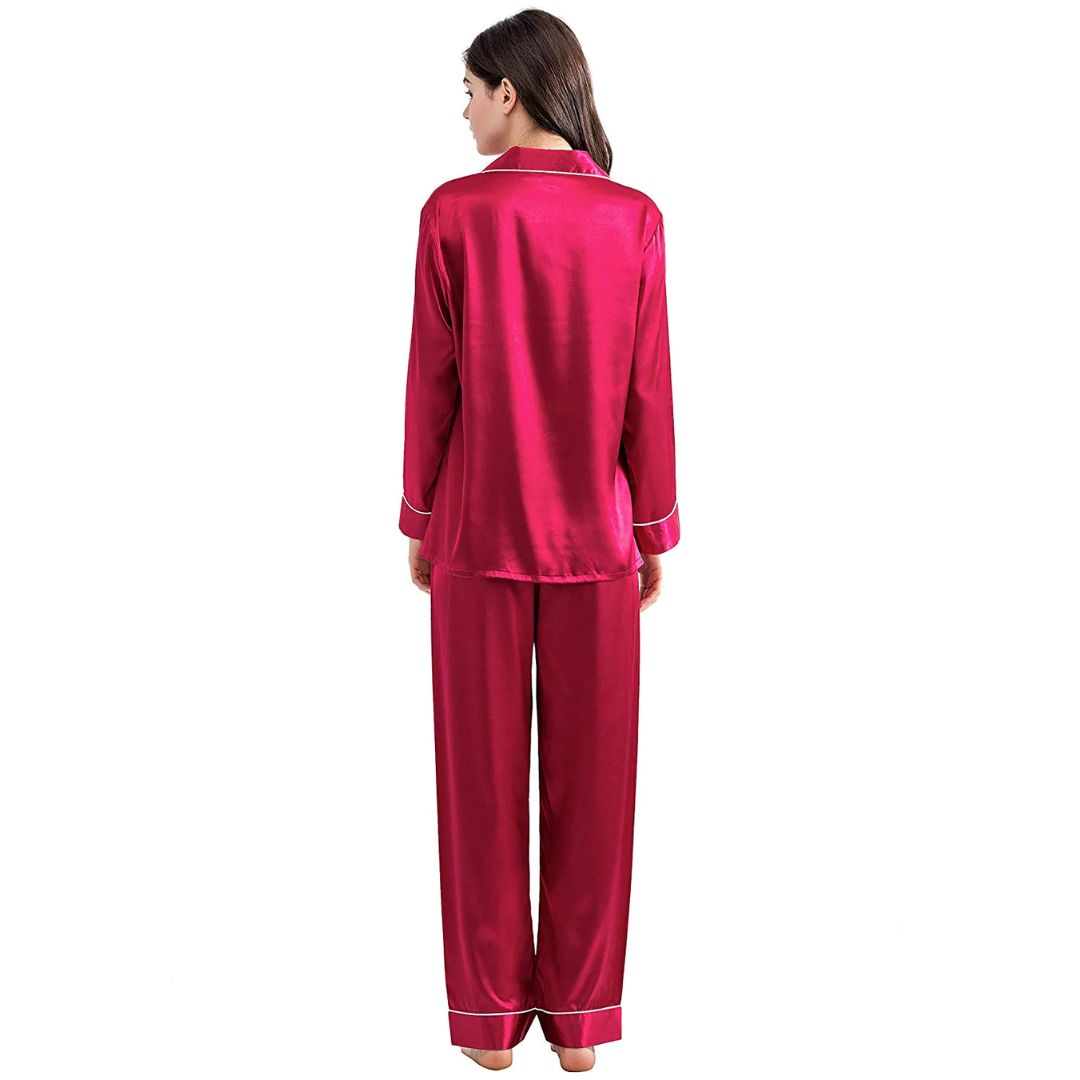 Buy Silk PJ Set - Red in Pakistan